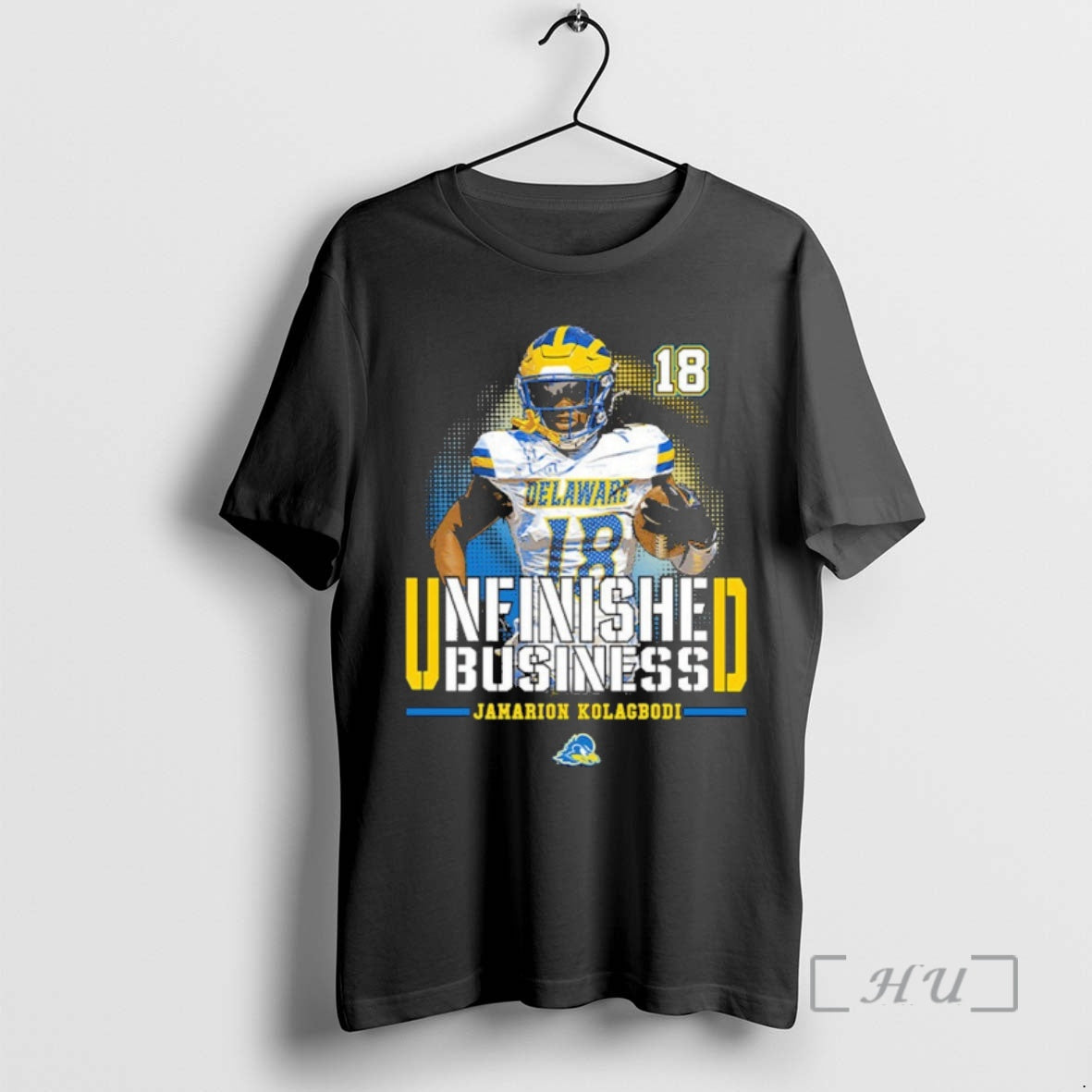 Officials Delaware Fightin Blue Hens Ncaa Football Jamarion Kolagbodi Unfinished Business Premium T Shirts Sweater...