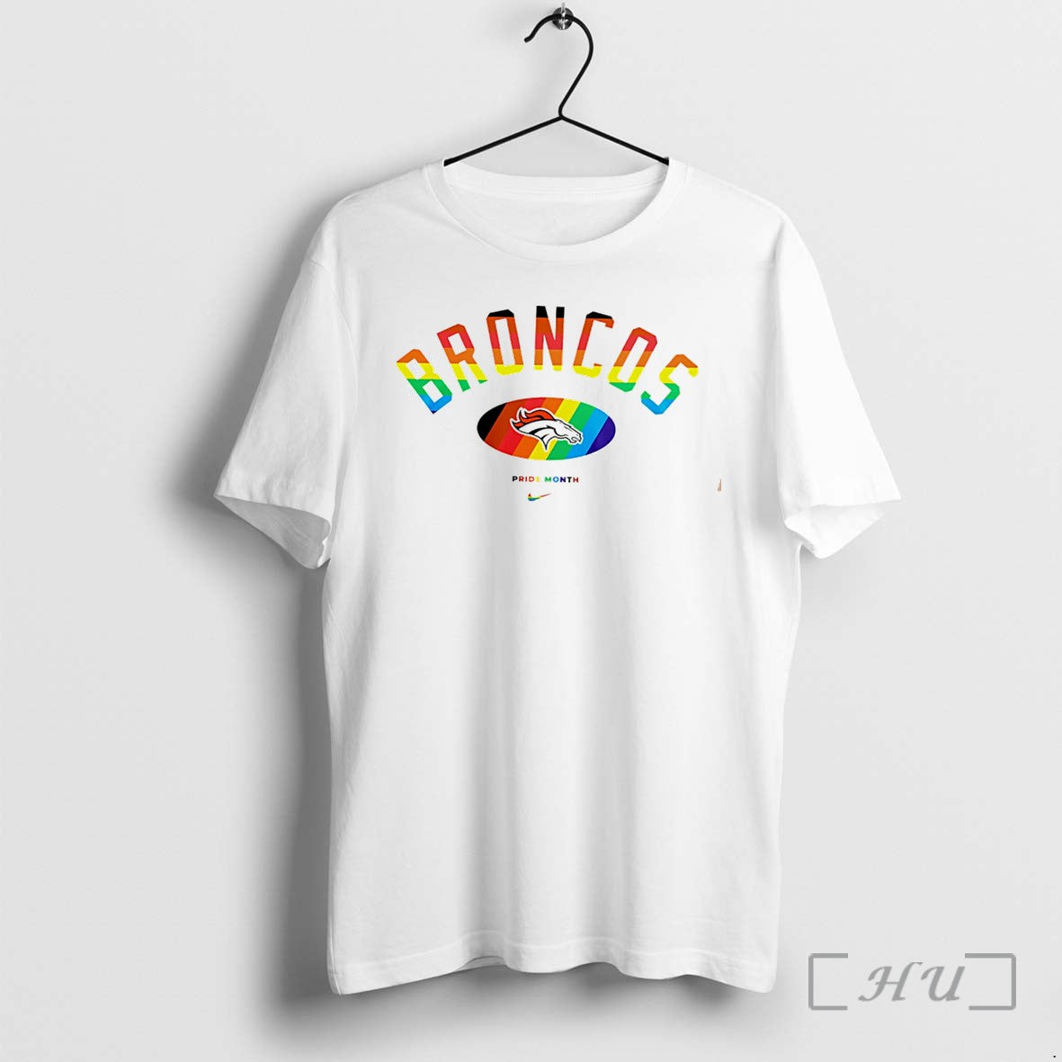 Officials Denver Broncos Pride Month Rainbow Logo Tee