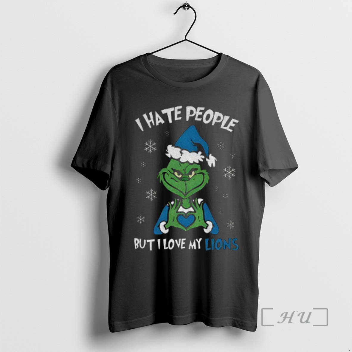 Officials Detroit Lions Christmas Grinch I Hate People But I Love My Lions Premium T-Shirts, Hoodie, Sweatshirt