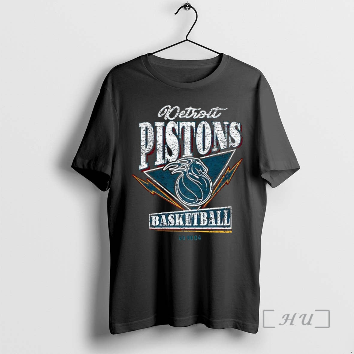 Officials Detroit Pistons Basketball 899004 Triangle Logo Vintage Lighting Graphic T-Shirts, Hoodie, Sweatshirt