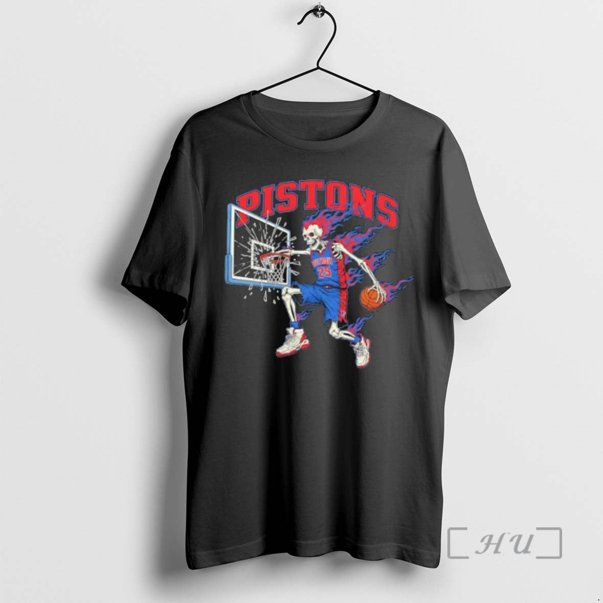 Officials Detroit Pistons Mens Basketball Skeleton Player Fire T-Shirts, Hoodie, Sweatshirt | PrintMintTees.com