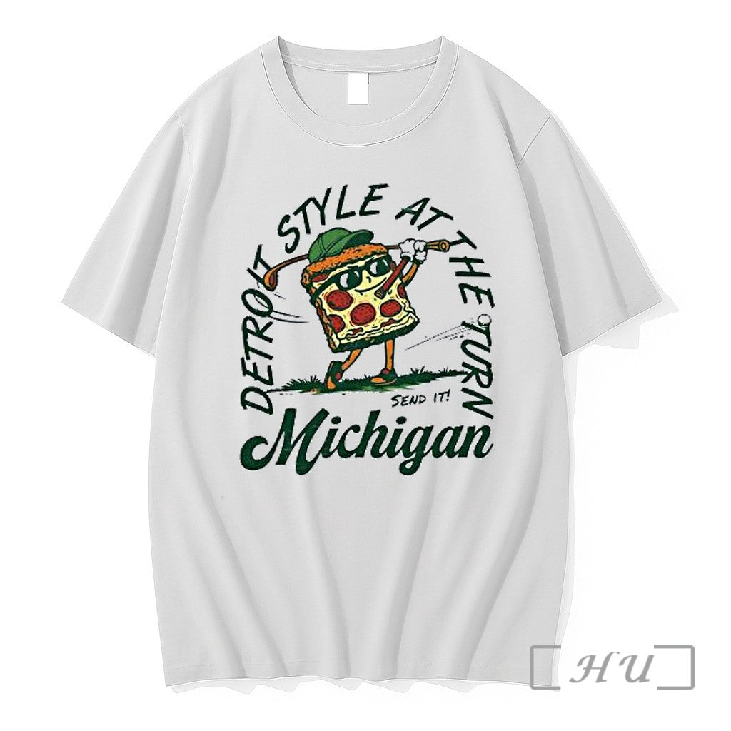 Officials Detroit Style At The Turn Send It Michigan Pizza Playing Golf Premium T Shirts