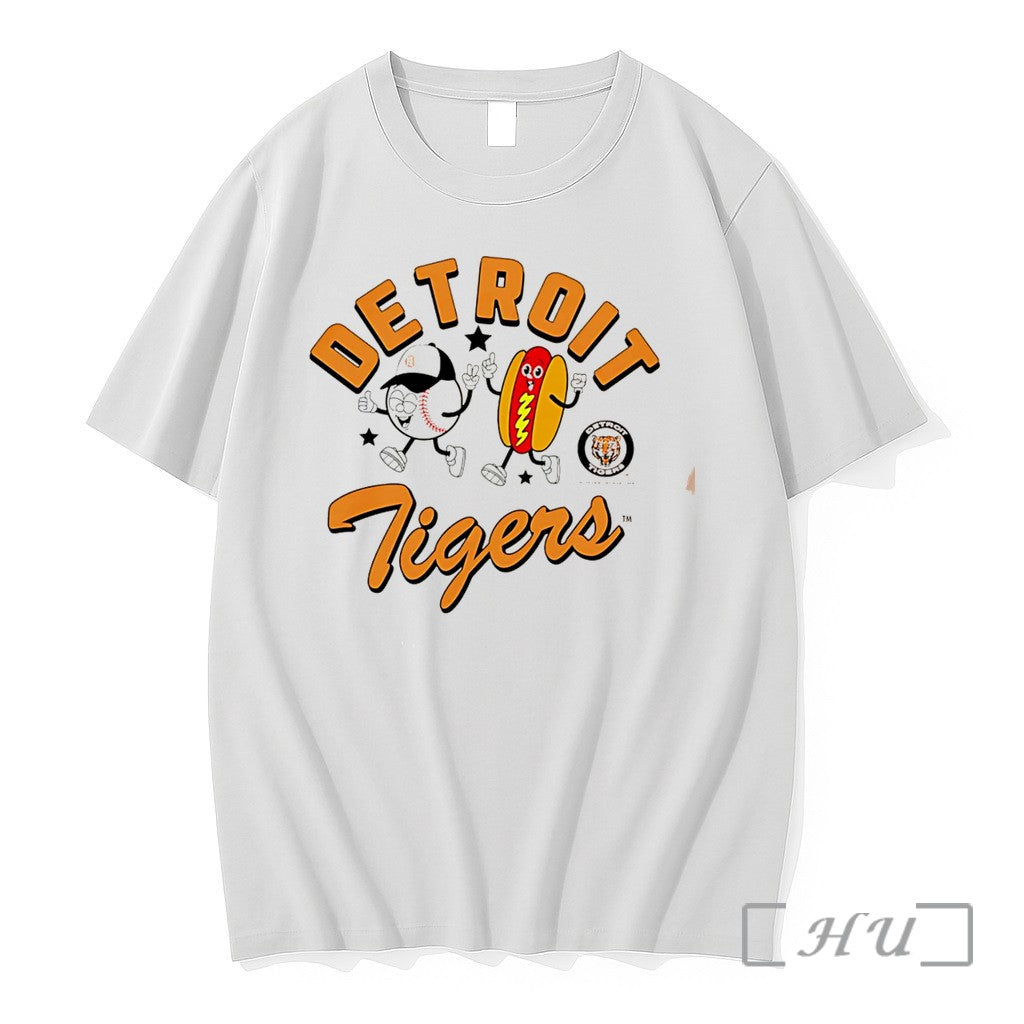 Officials Detroit Tigers Hotdog Preschool Snack Cartoon Tee