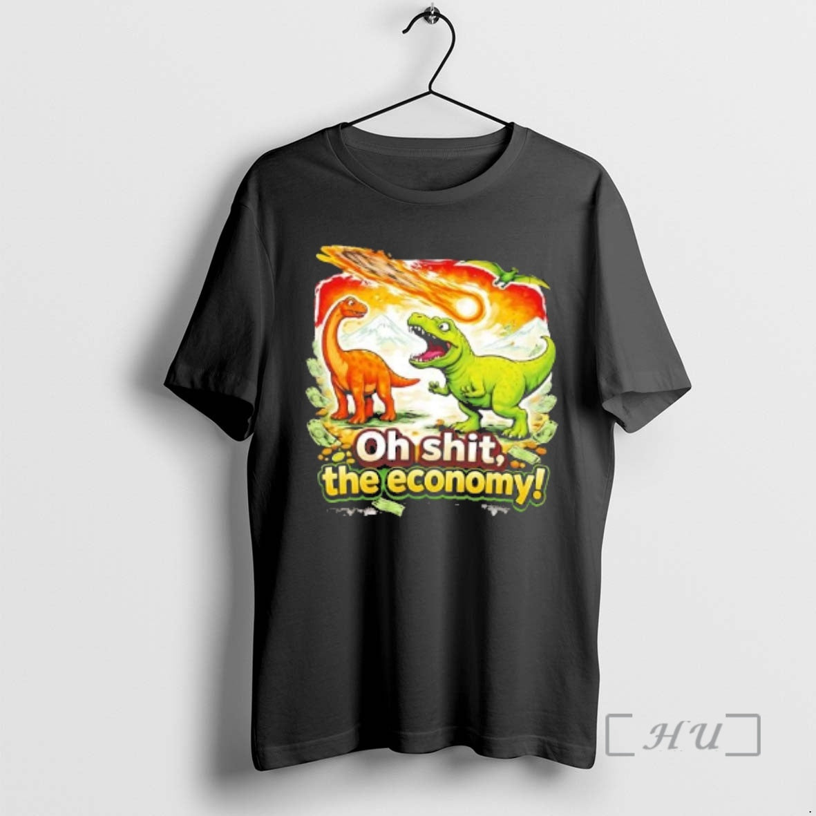 Officials Dinosaur Asteroid Oh Shit The Economy T-Shirts, Hoodie, Sweatshirt | PrintMintTees.com