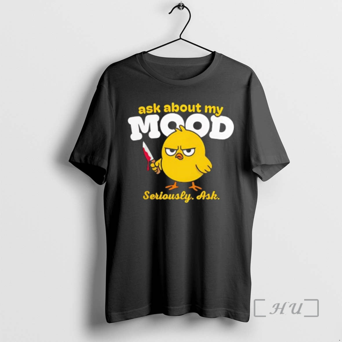 Officials Duck Ask About My Mood Seriously Ash Bloody Knife Graphic Premium T Shirts Sweater Hoodie, Sweatshirt