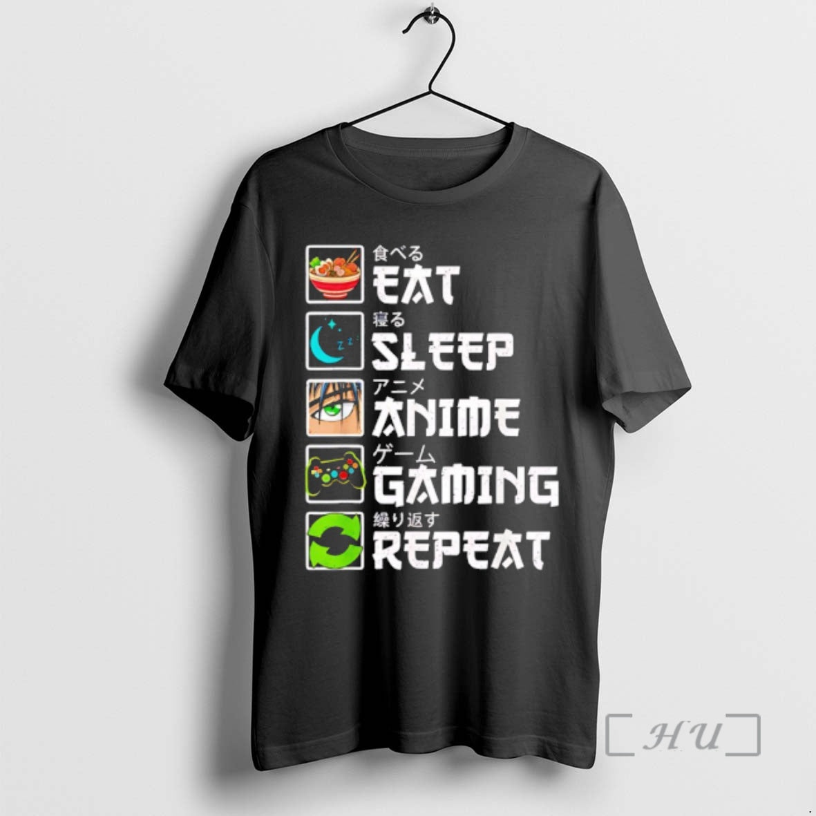 Officials Eat Sleep Anime Gaming Repeat Gamer T-Shirts, Hoodie, Sweatshirt | PrintMintTees.com
