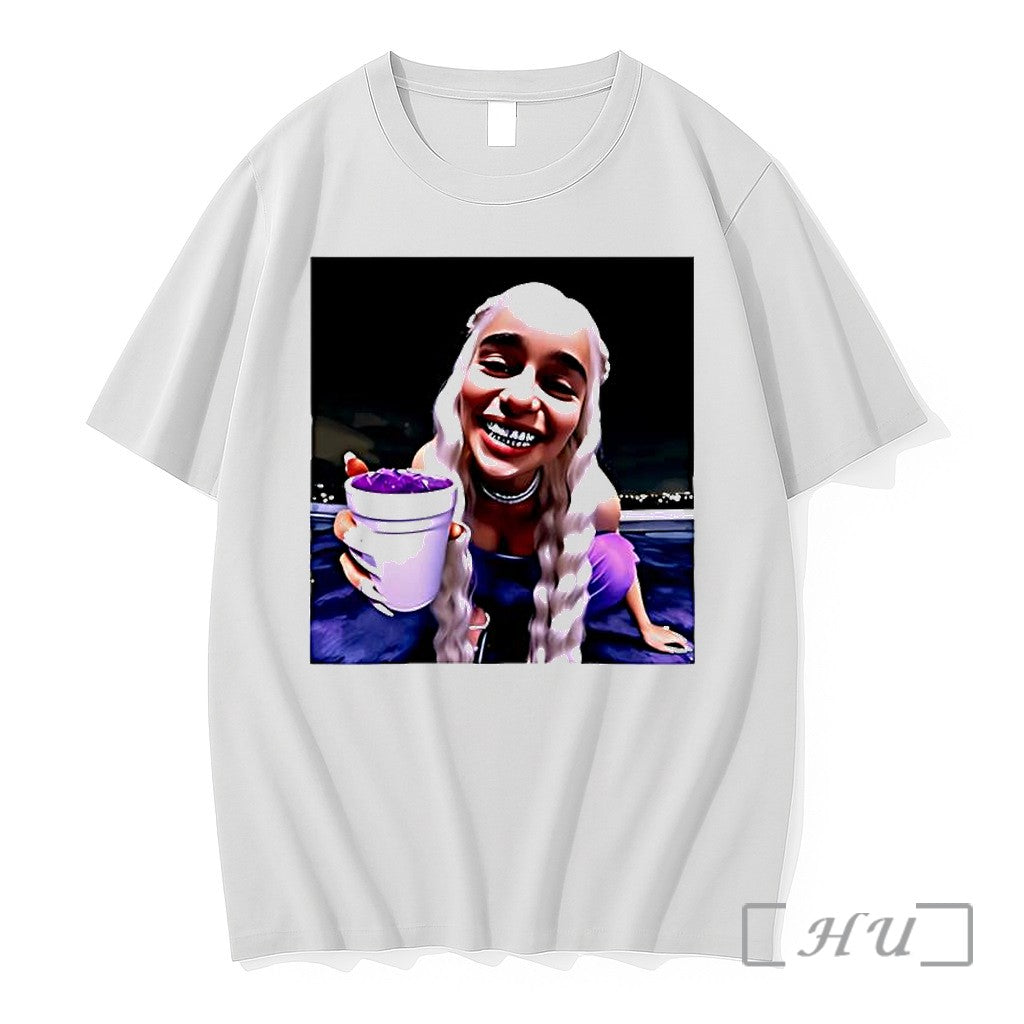 Officials Emilia Clarke Daenerys Targaryen Trap Queen Grillz Purple Drink Meme Premium T Shirts Sweater
