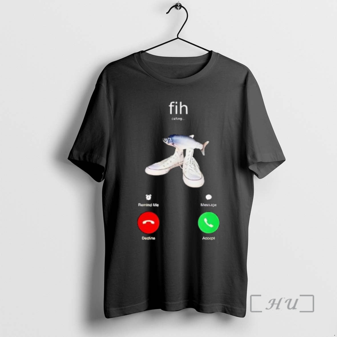 Officials Fih Calling Remind Me Message Decline Accept Phone Call Fish Graphic Premium T Shirts Hoodie, Sweatshirt