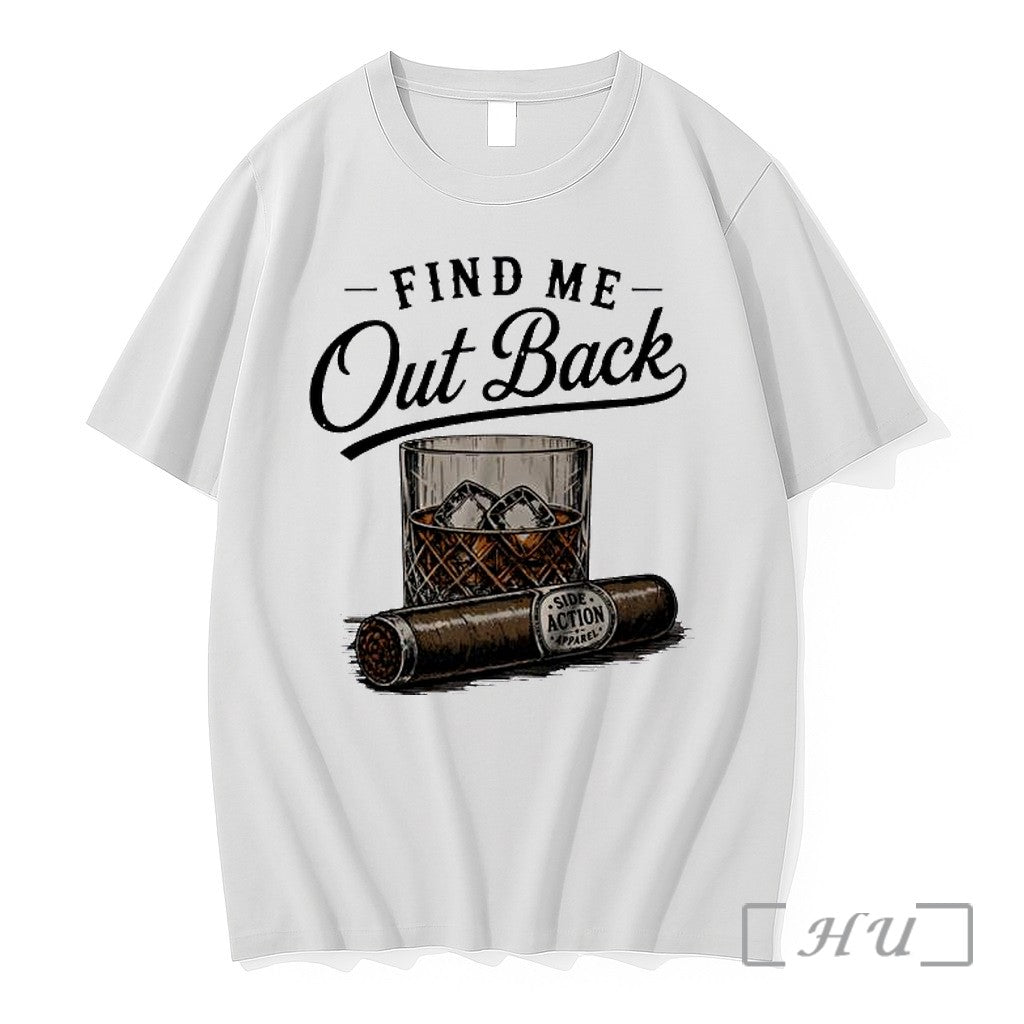 Officials Find Me Out Back Whiskey Glass And Cigar