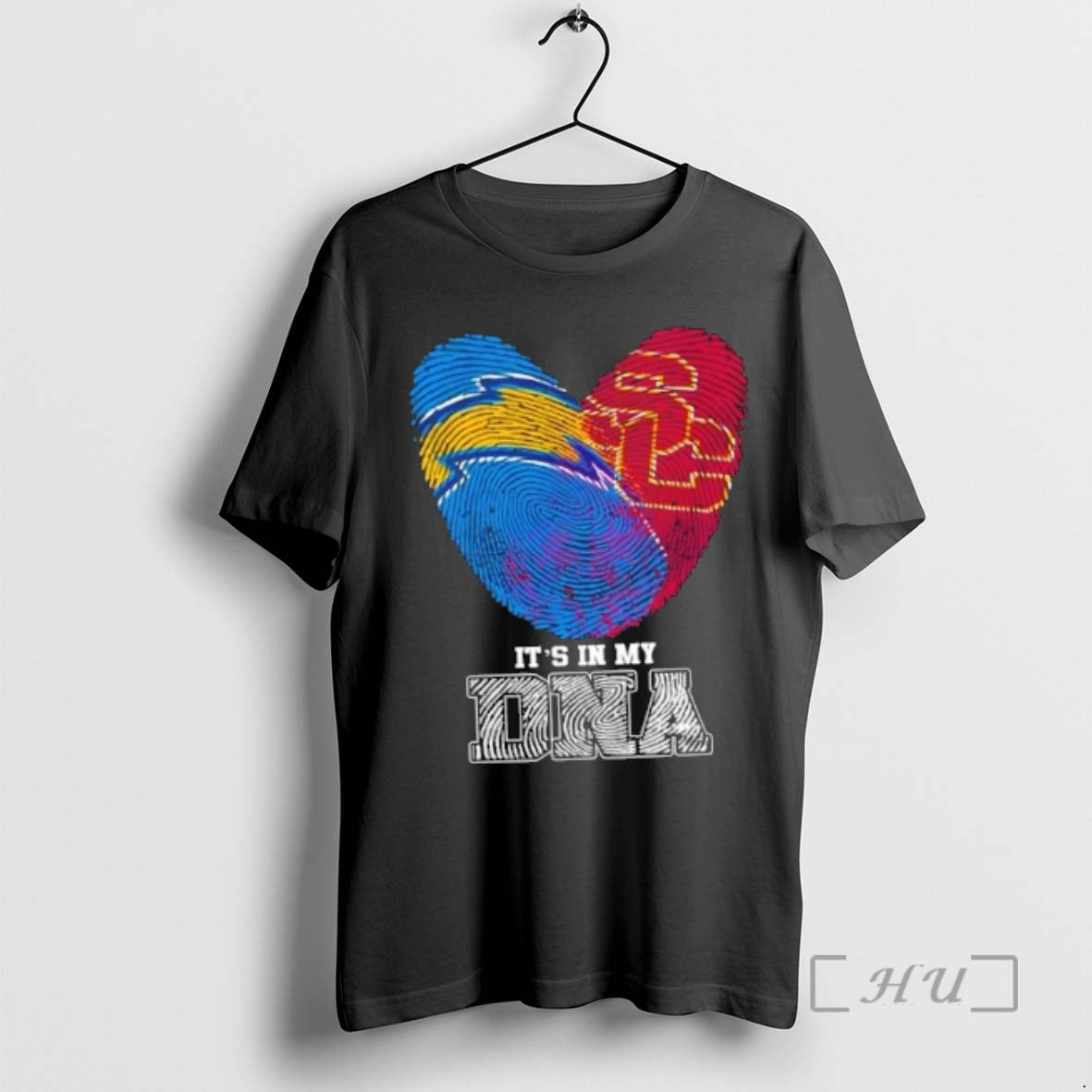 Officials Fingerprints Los Angeles Chargers X Usc Trojans Its In My Dna Premium T Shirts Hoodie, Sweatshirt