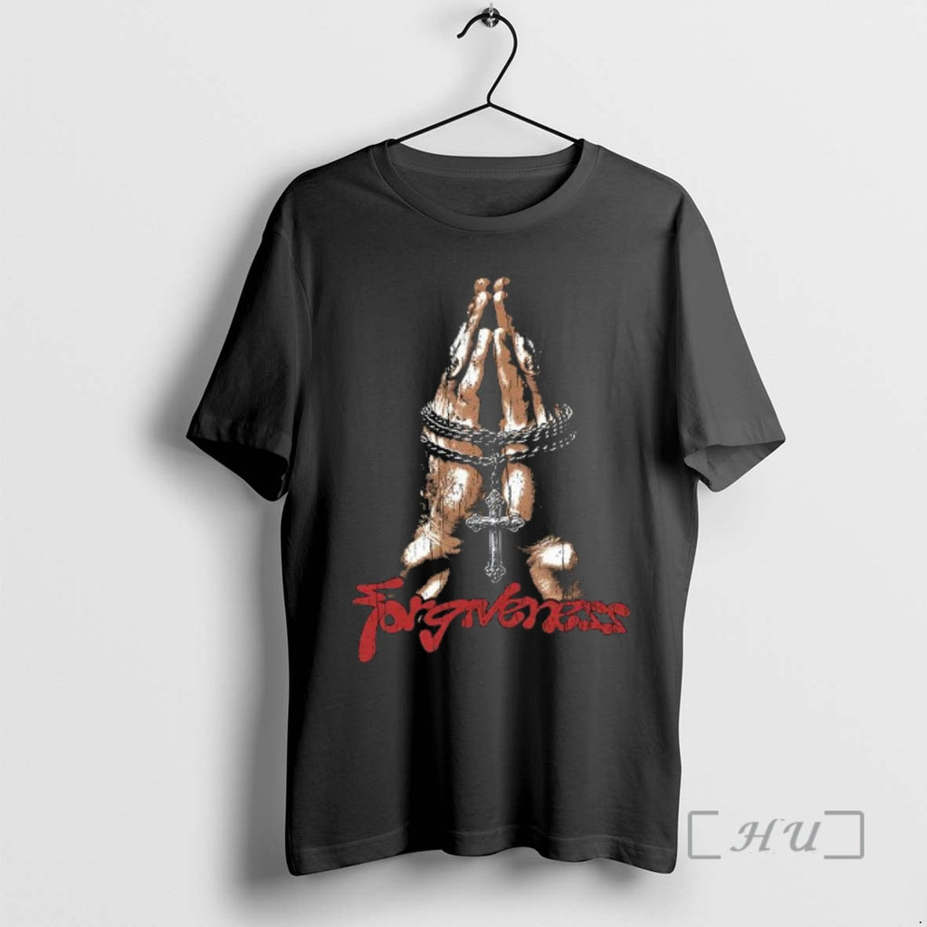 Officials Forgiveness Praying Hands With A Crucifix Necklace Graphic Woman T-Shirts, Hoodie, Sweatshirt | PrintMintTees.com