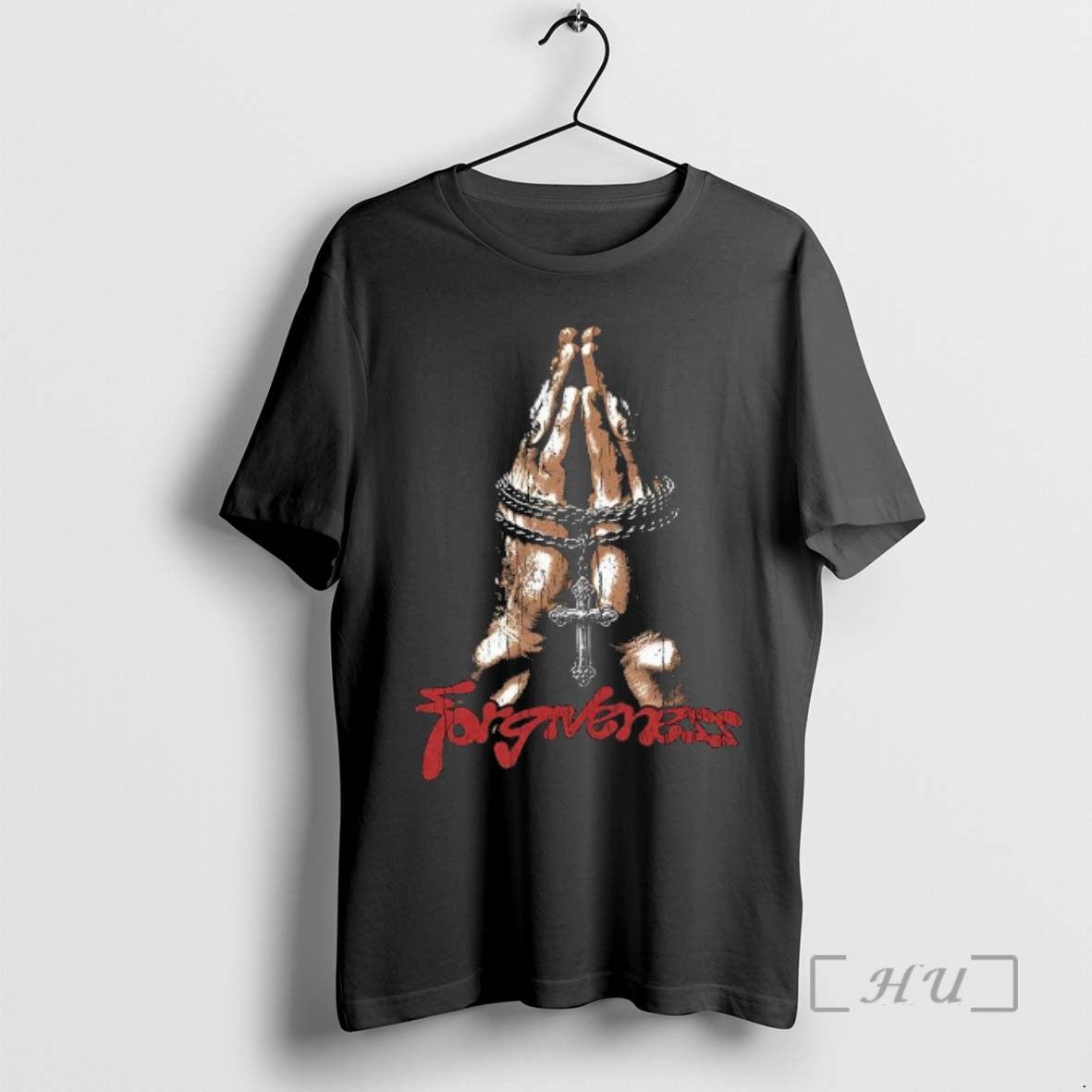 Officials Forgiveness Praying Hands With A Crucifix Necklace Graphic Woman T-Shirts, Hoodie, Sweatshirt | PrintMintTees.com
