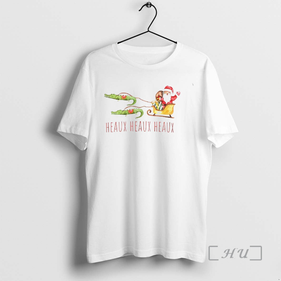 Officials Funny Cajun Santa Louisiana Alligator Christmas Heaux Heaux Heaux T-Shirts, Hoodie, Sweatshirt | PrintMintTees.com