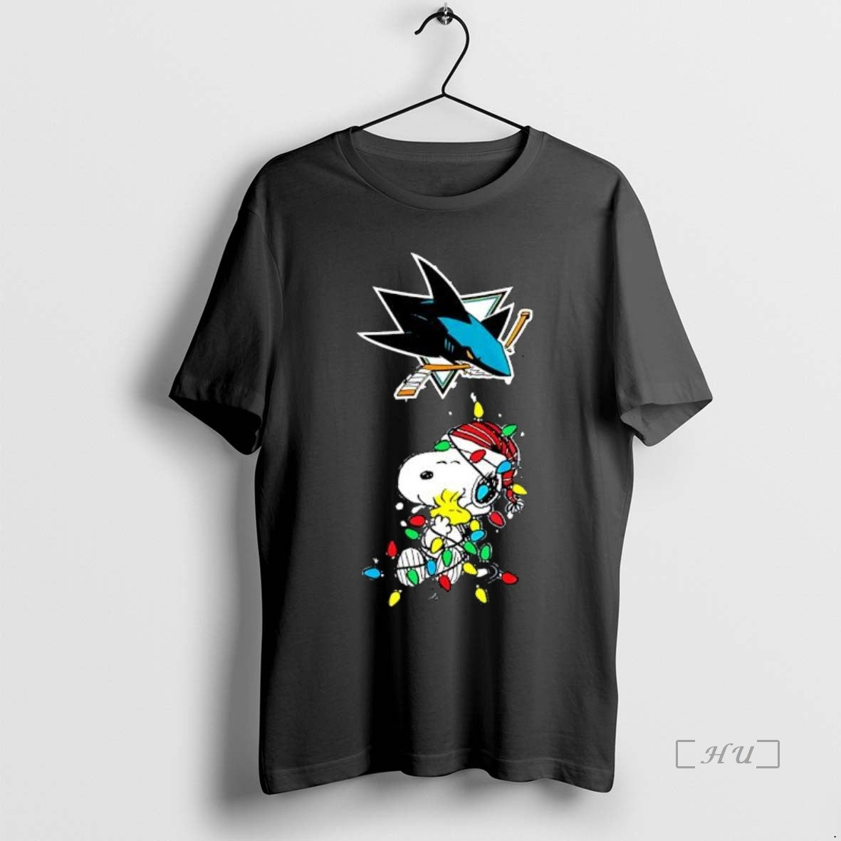 Officials Funny San Jose Sharks Peanuts Christmas Night 2025 Special Holiday Premium T Shirts Sweater Hoodie, Sweatshirt