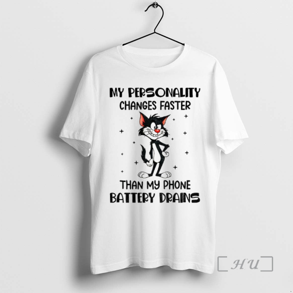 Officials Funny Cat My Personality Changes Faster Than My Phone Battery Drains Premium T Shirts Hoodie, Sweatshirt