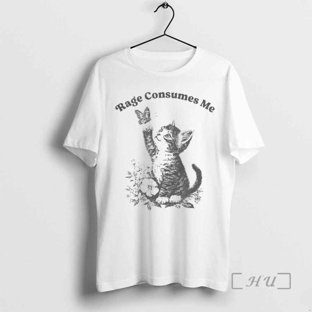 Officials Funny Sarcastic Kitten Rage Consumes Me Vintage T-Shirts, Hoodie, Sweatshirt | PrintMintTees.com