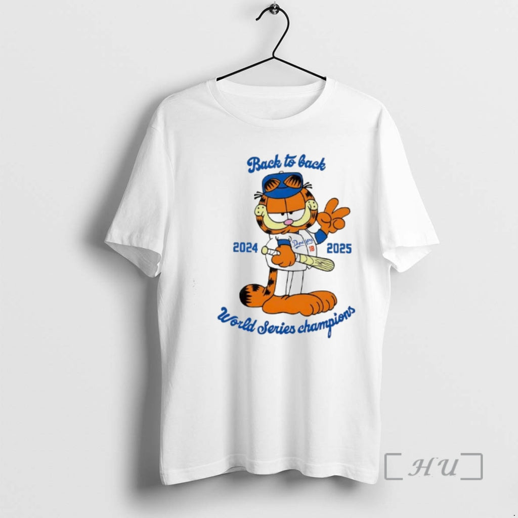 Officials Garf La Dodgersback To Back 2024 2025 World Series Champions Premium T Shirts Sweater Hoodie, Sweatshirt