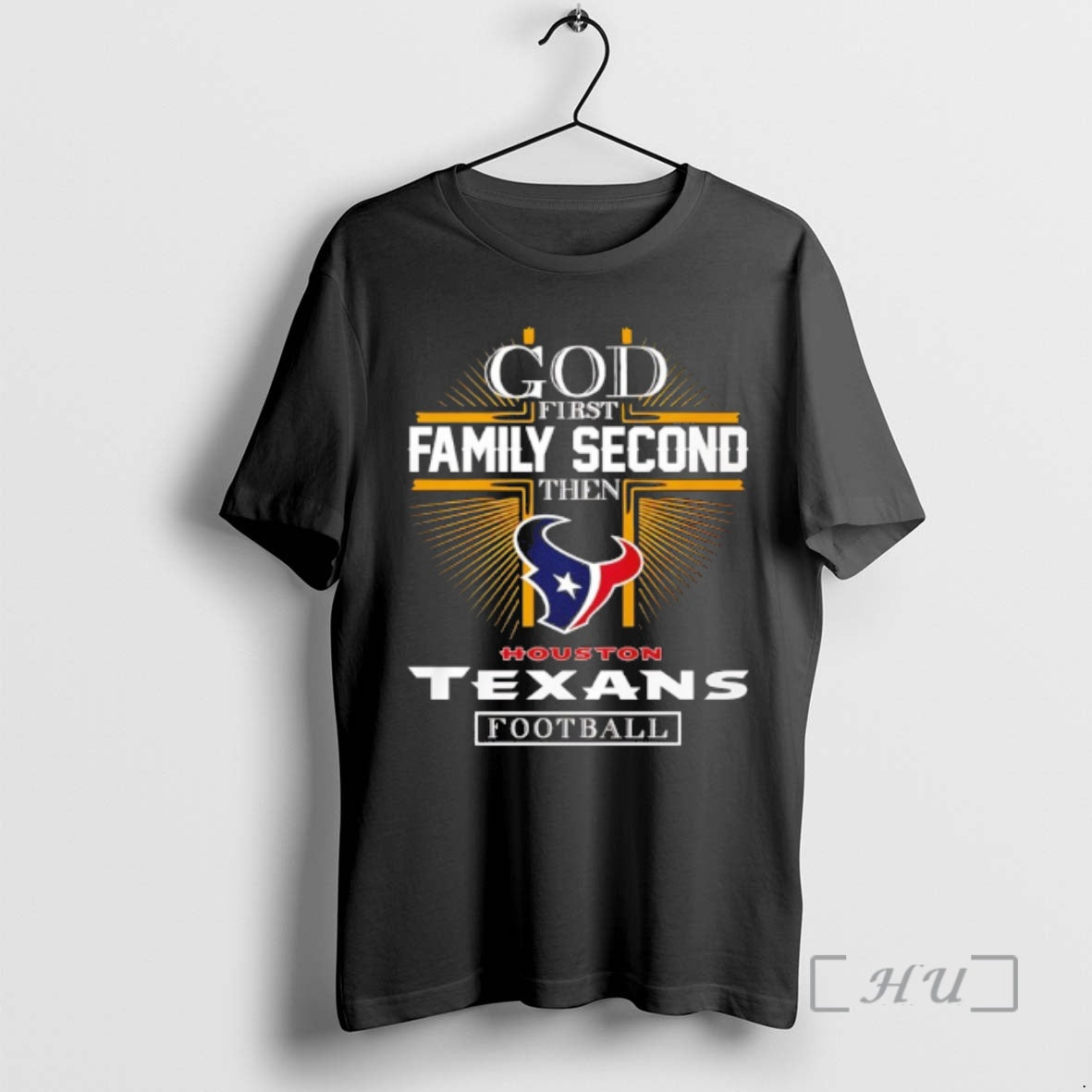 Officials God First Family Second Then Houston Texans Football 2025 T-Shirts, Hoodie, Sweatshirt | PrintMintTees.com