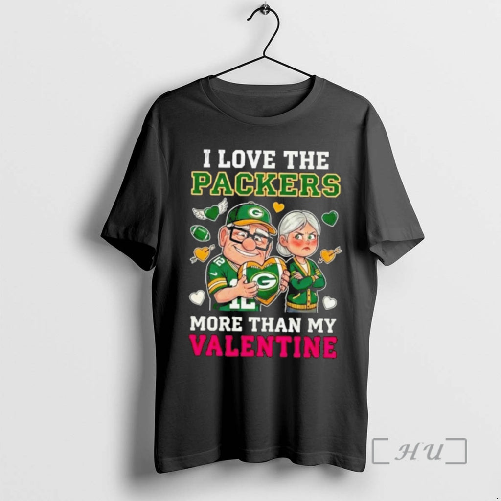 Officials Green Bay Packers Up Movie I Love Packers More Than My Valentine T-Shirts, Hoodie, Sweatshirt