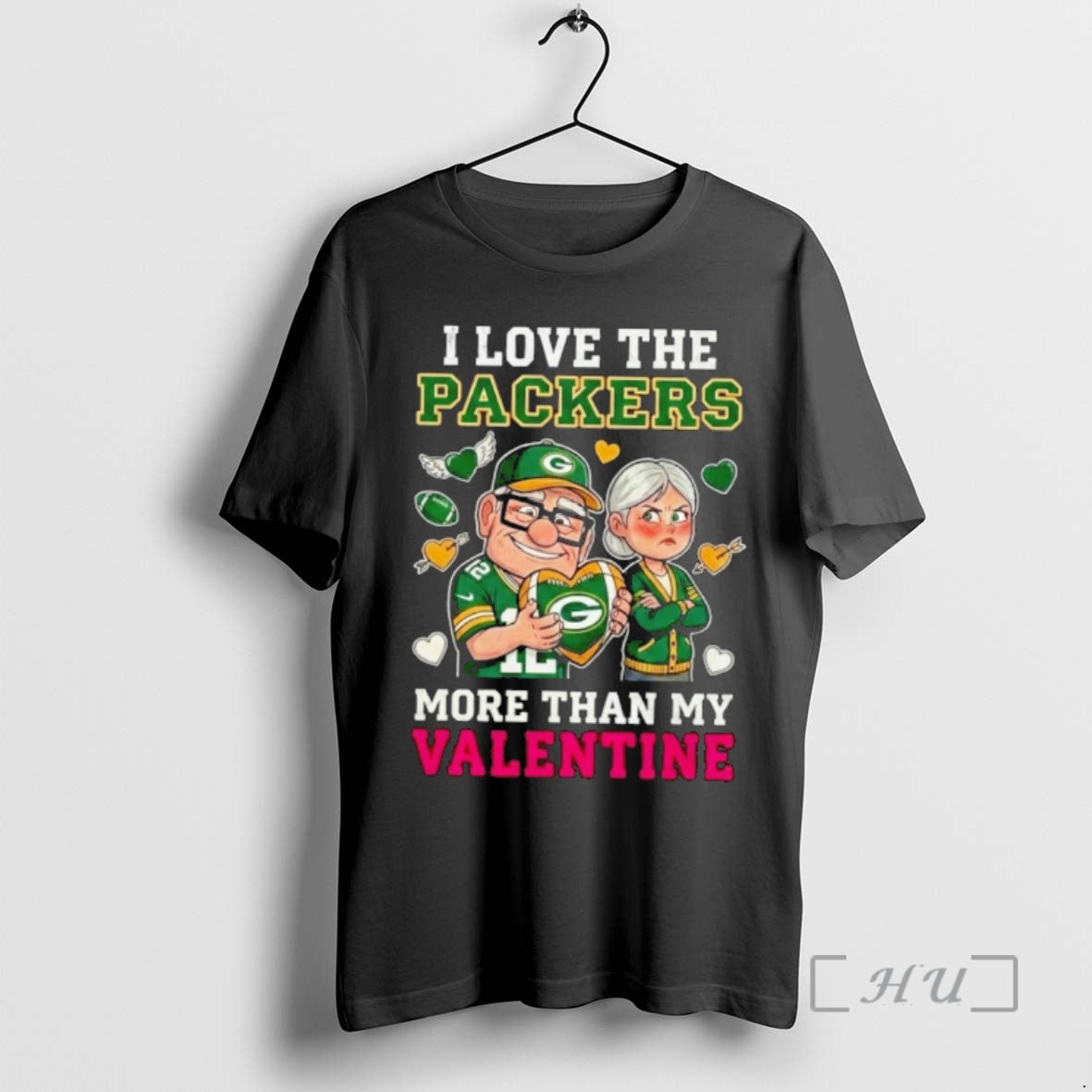 Officials Green Bay Packers Up Movie I Love Packers More Than My Valentine T-Shirts, Hoodie, Sweatshirt