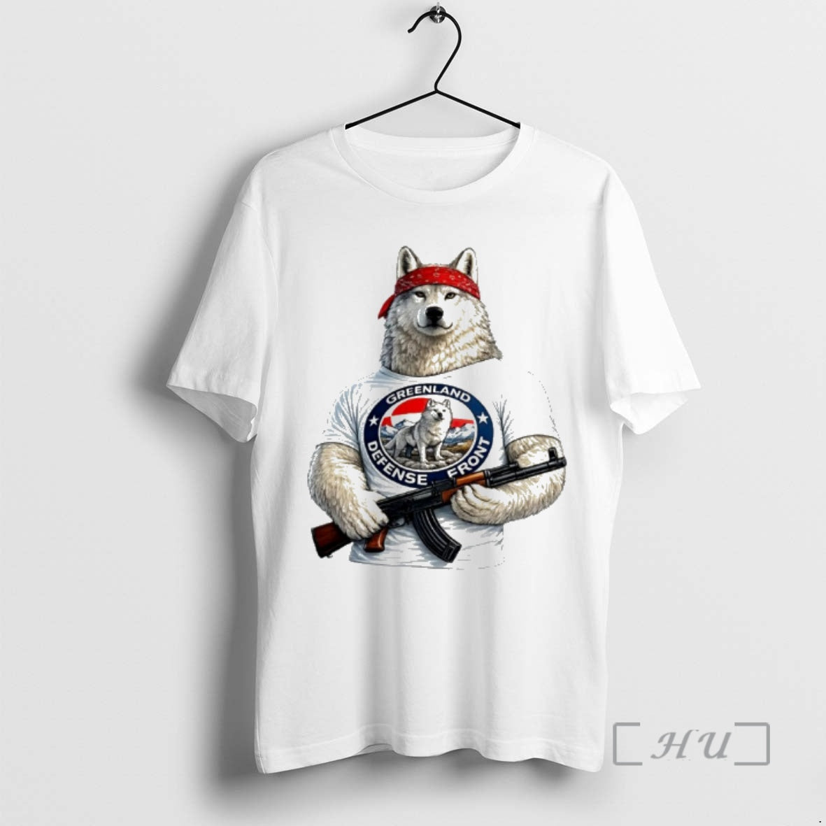 Officials Greenland Defense Front Wolf Bold Political Arctic Wolf T-Shirts, Hoodie, Sweatshirt | PrintMintTees.com
