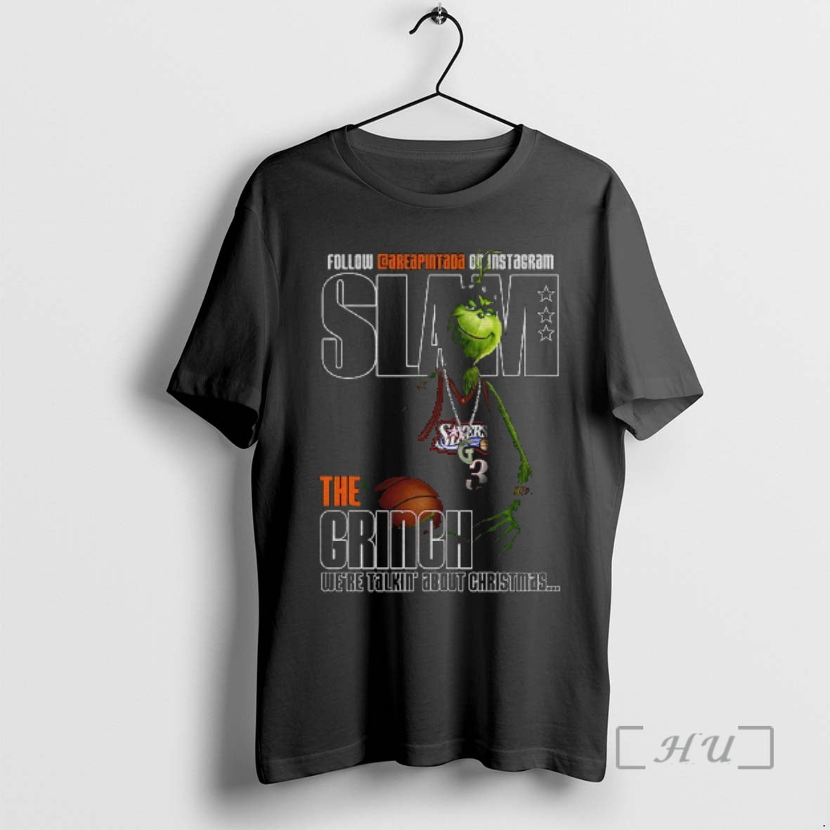 Officials Grinch X Allen Iverson Philadelphia 76ers Basketball Slam The Grinch Were Talkin About Christmas T-Shirts,...