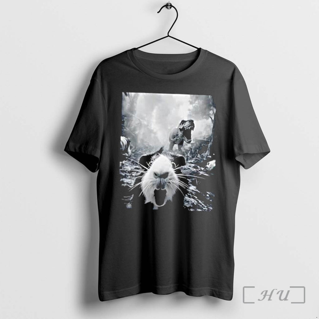 Officials Guinea Pig And Tyrannosaurus Rex In Jungle Jurassic World Animal Science Premium T Shirts