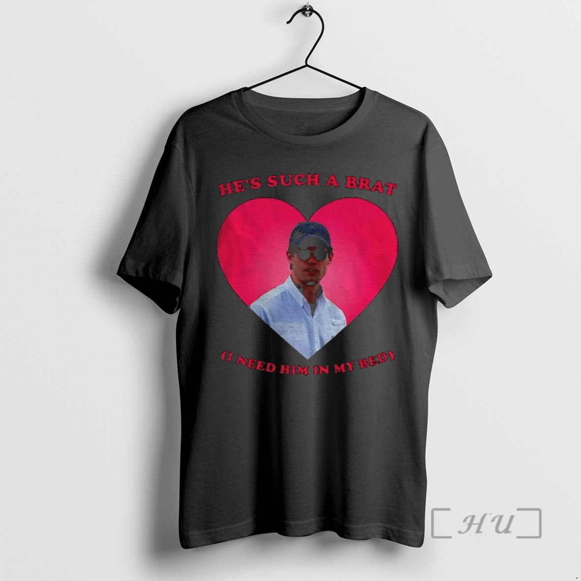 Officials Hes Such A Brat I Need Him In My Bed Pink Heart Premium T-Shirts, Hoodie, Sweatshirt | PrintMintTees.com