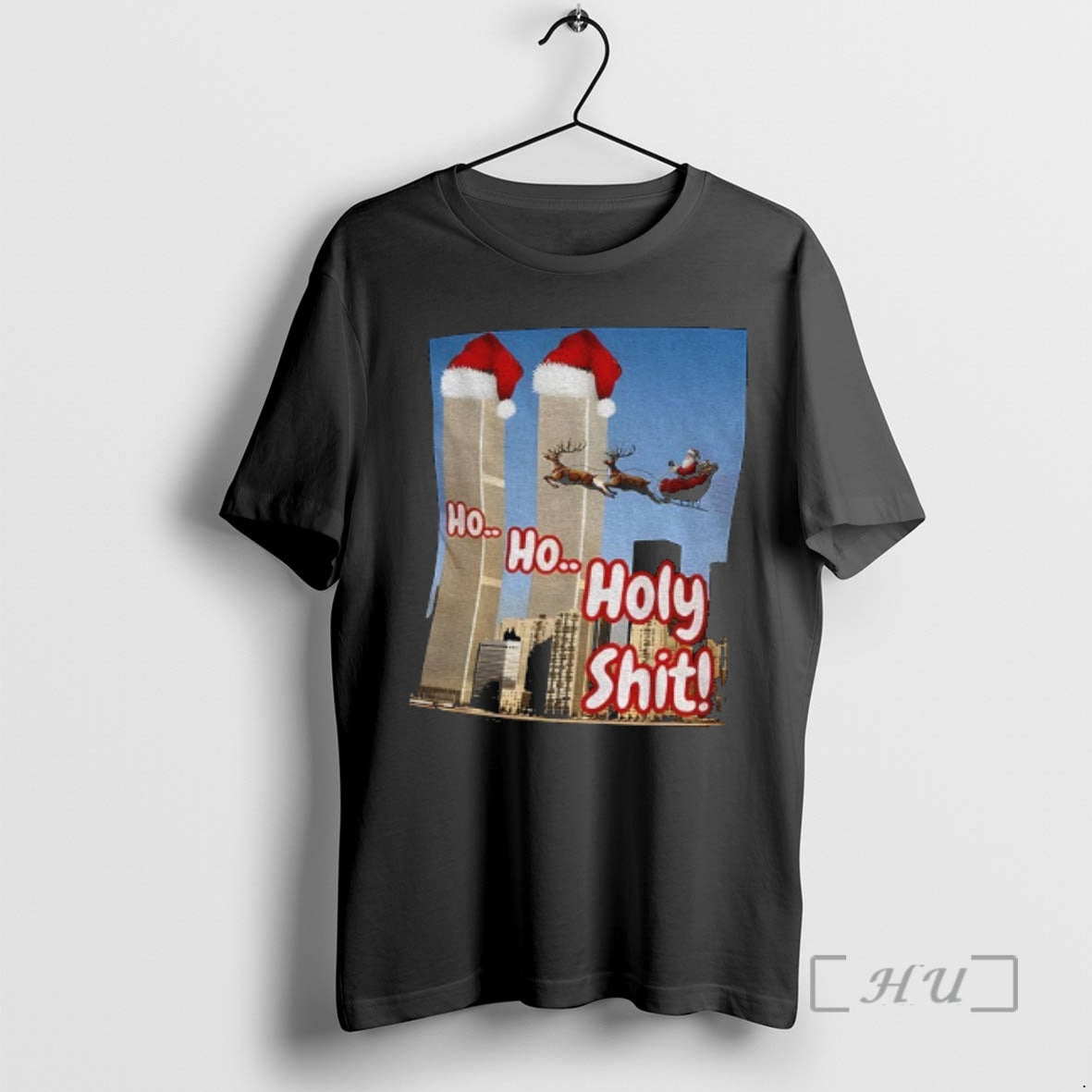 Officials Ho Ho Holy Shit Santa Offensive 9 11 Twin Tower Joke Christmas Premium T-Shirts, Hoodie, Sweatshirt