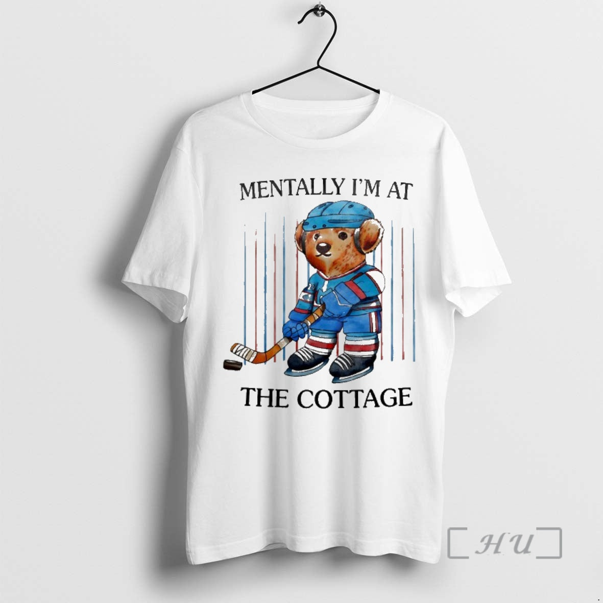 Officials Hockey Bear Mentally Im At The Cottage T-Shirts, Hoodie, Sweatshirt | PrintMintTees.com