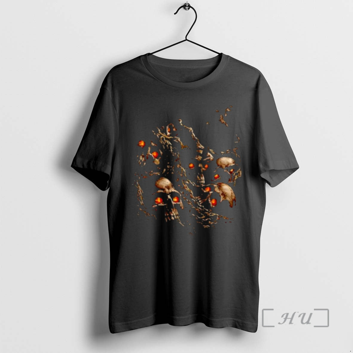 Officials Horror Skull Orange Eyes Art T-Shirts, Hoodie, Sweatshirt | PrintMintTees.com