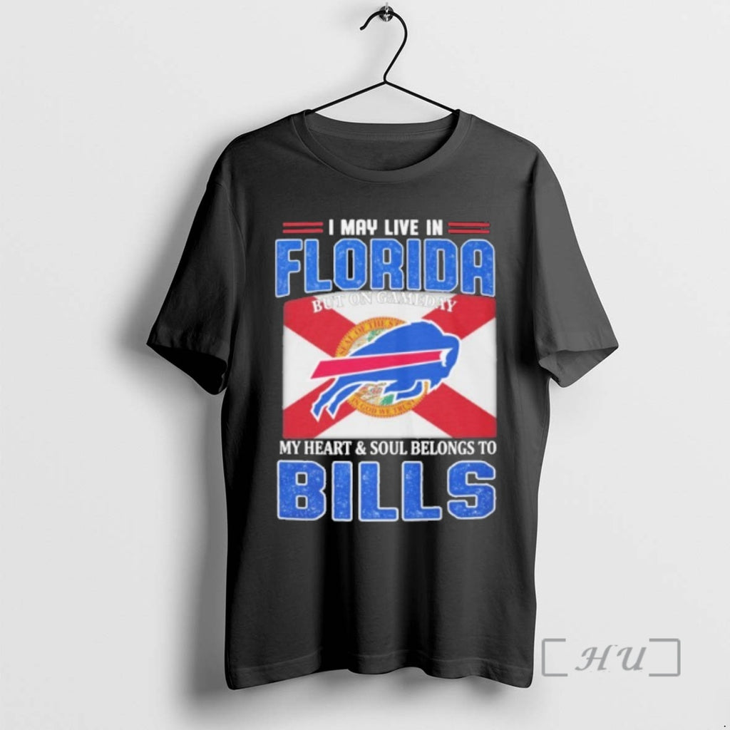 Officials I May Live In Florida But On Game Day Flag My Heart Soul Belong T-Shirts, Hoodie, Sweatshirt | PrintMintTees.com