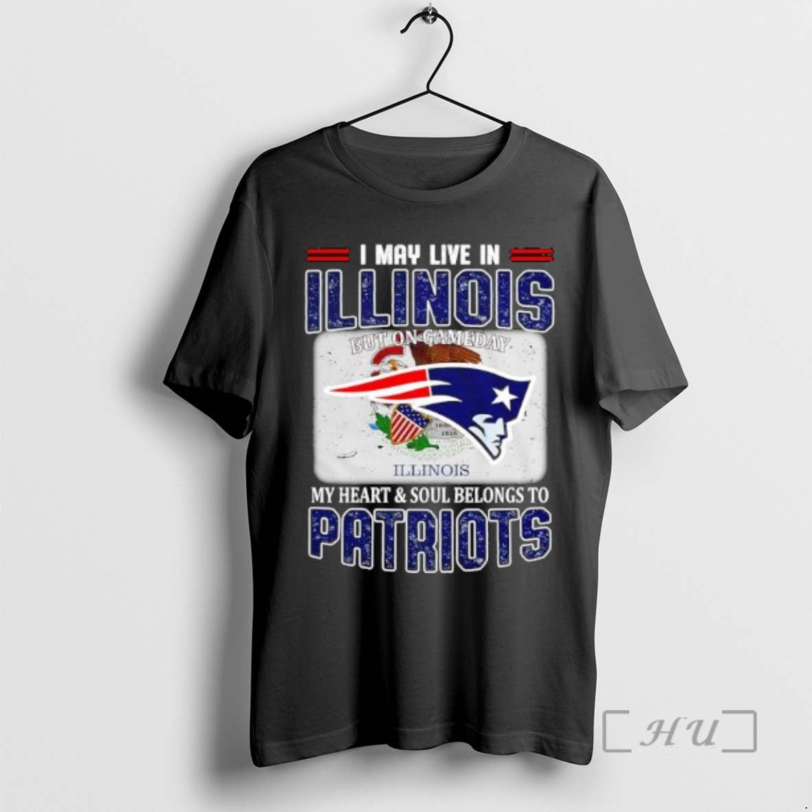 Officials I May Live In Illinois But On Gameday My Heart Soul Belongs To Patriots T-Shirts, Hoodie, Sweatshirt