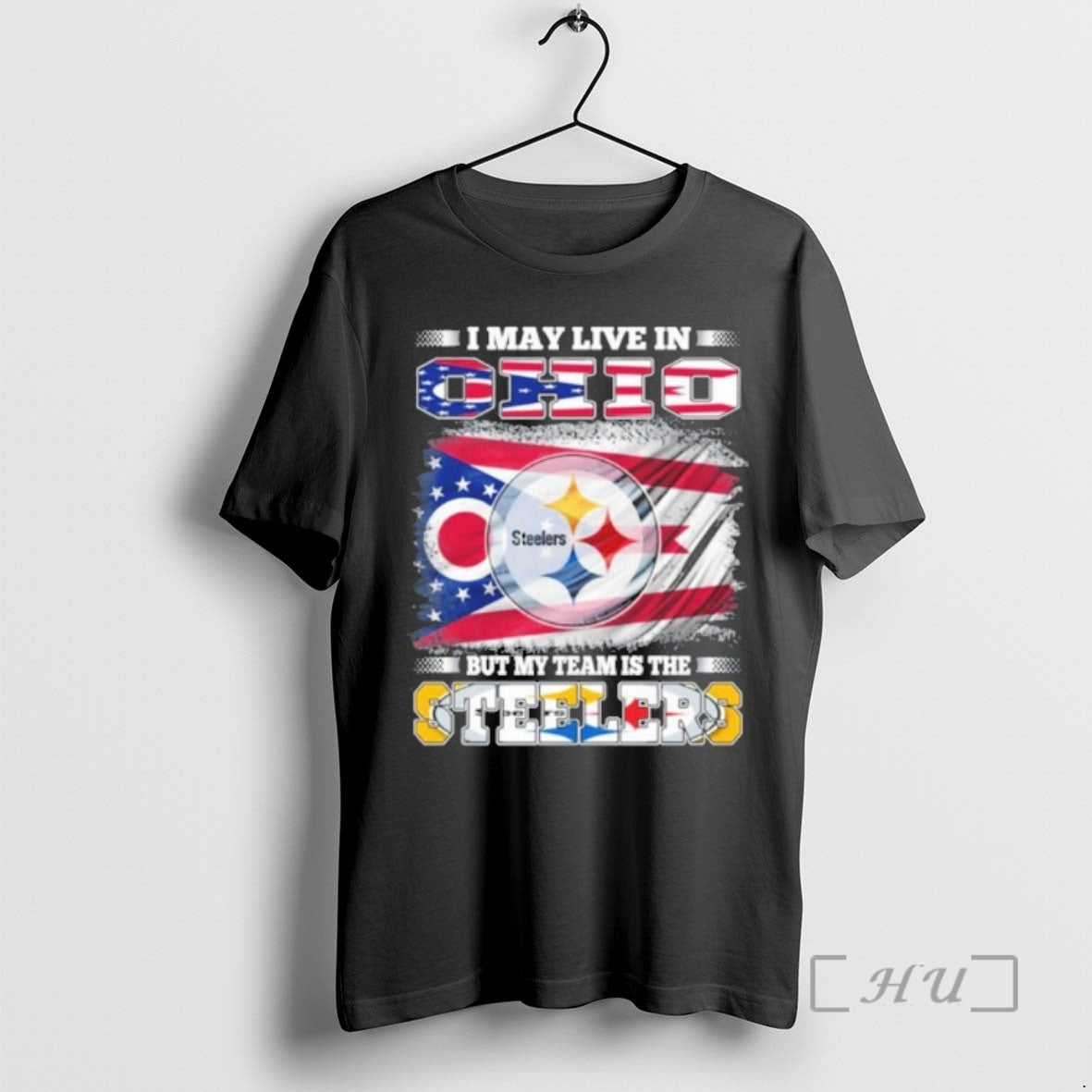 Officials I May Live In Ohio Flag But My Team Is The Steelers Premium T-Shirts, Hoodie, Sweatshirt | PrintMintTees.com
