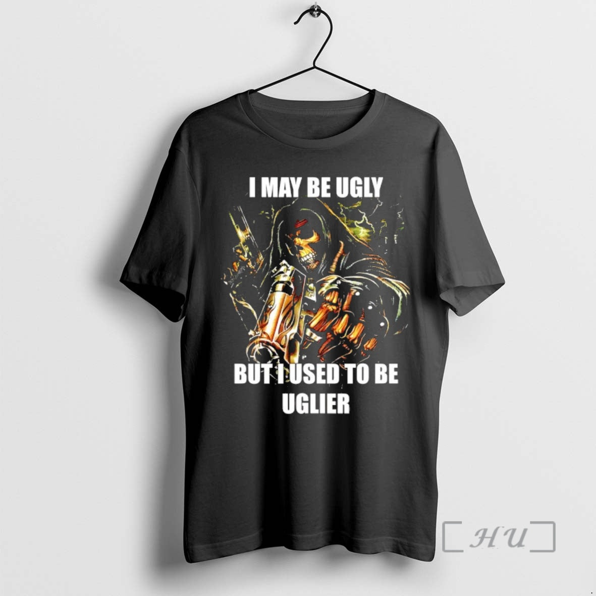 Officials I May Be Ugly But I Used To Be Uglier Skeleton Premium T Shirts Hoodie, Sweatshirt | PrintMintTees.com