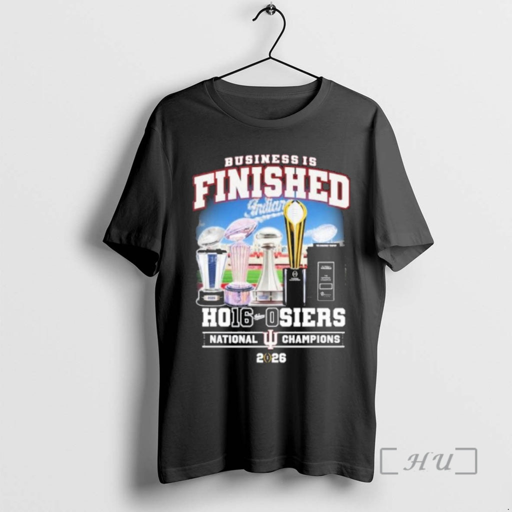 Officials Iu Football Business Is Finished Ho16 0siers National Champions T-Shirts, Hoodie, Sweatshirt | PrintMintTees.com