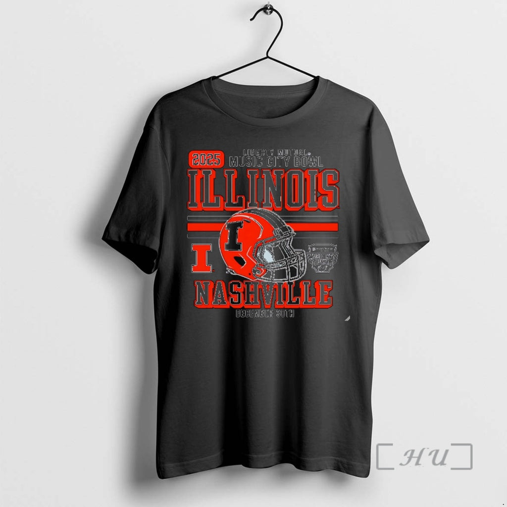 Officials Illinois Football 2025 Music City Bowl Helmet Christmas T-Shirts, Hoodie, Sweatshirt | PrintMintTees.com
