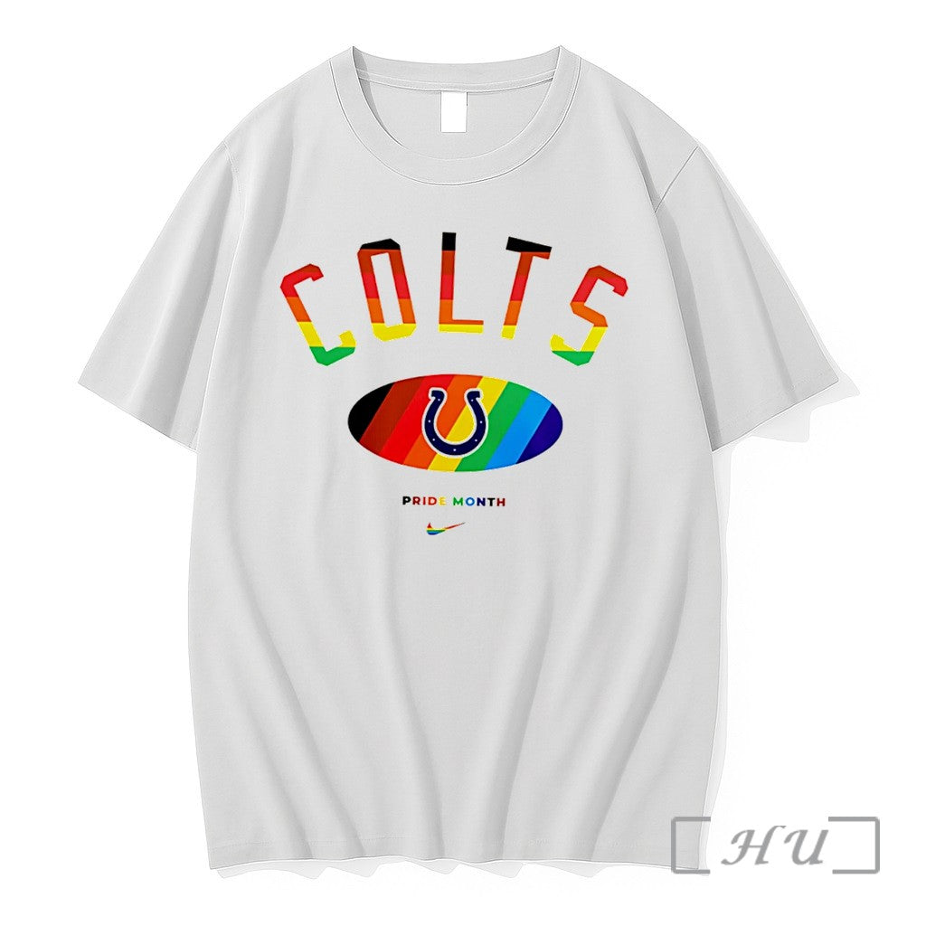 Officials Indianapolis Colts Pride Month Rainbow Logo Tee