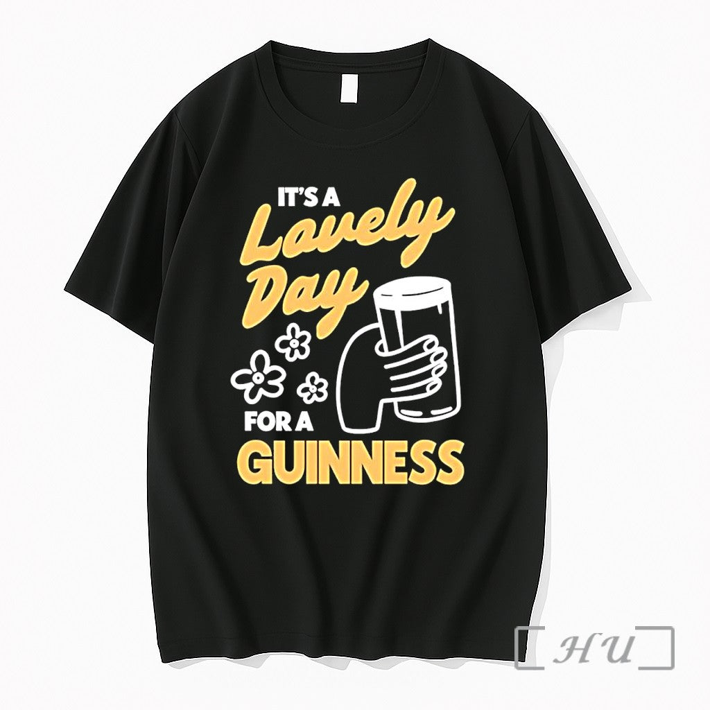 Officials It Is A Lovely Day For A Guinness Beer Floral Illustration Premium T Shirts
