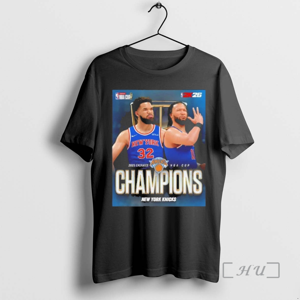 Officials Jalen Brunson And Karl Anthony Towns 2025 Emirates Nba Cup Champions Premium T Shirts Hoodie, Sweatshirt