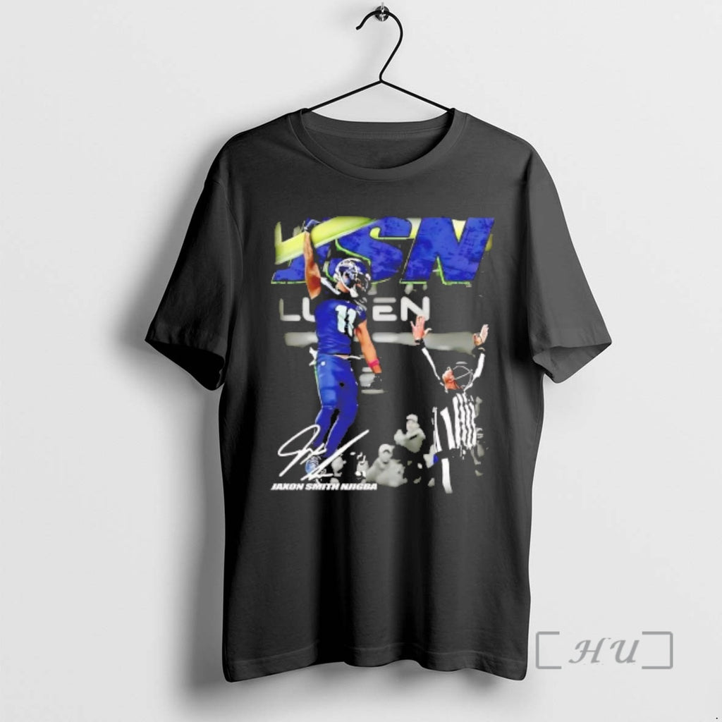 Officials Jaxon Smith Njigba Leads In Receiving Yards Signature T-Shirts, Hoodie, Sweatshirt | PrintMintTees.com