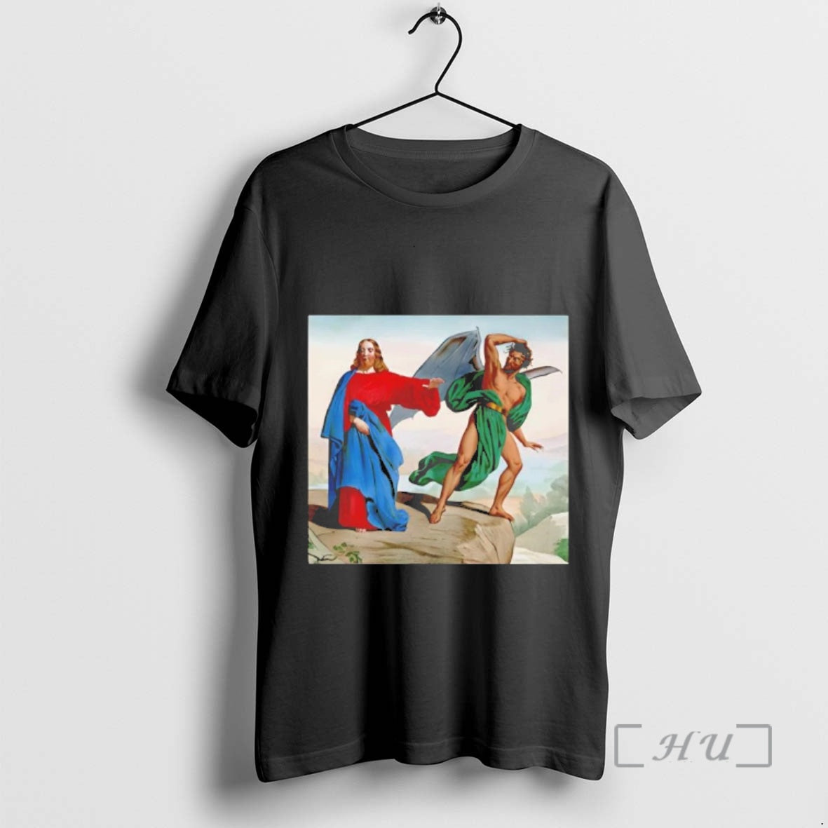 Officials Jesus Satan Tempts Christ On The Mountain T-Shirts, Hoodie, Sweatshirt | PrintMintTees.com