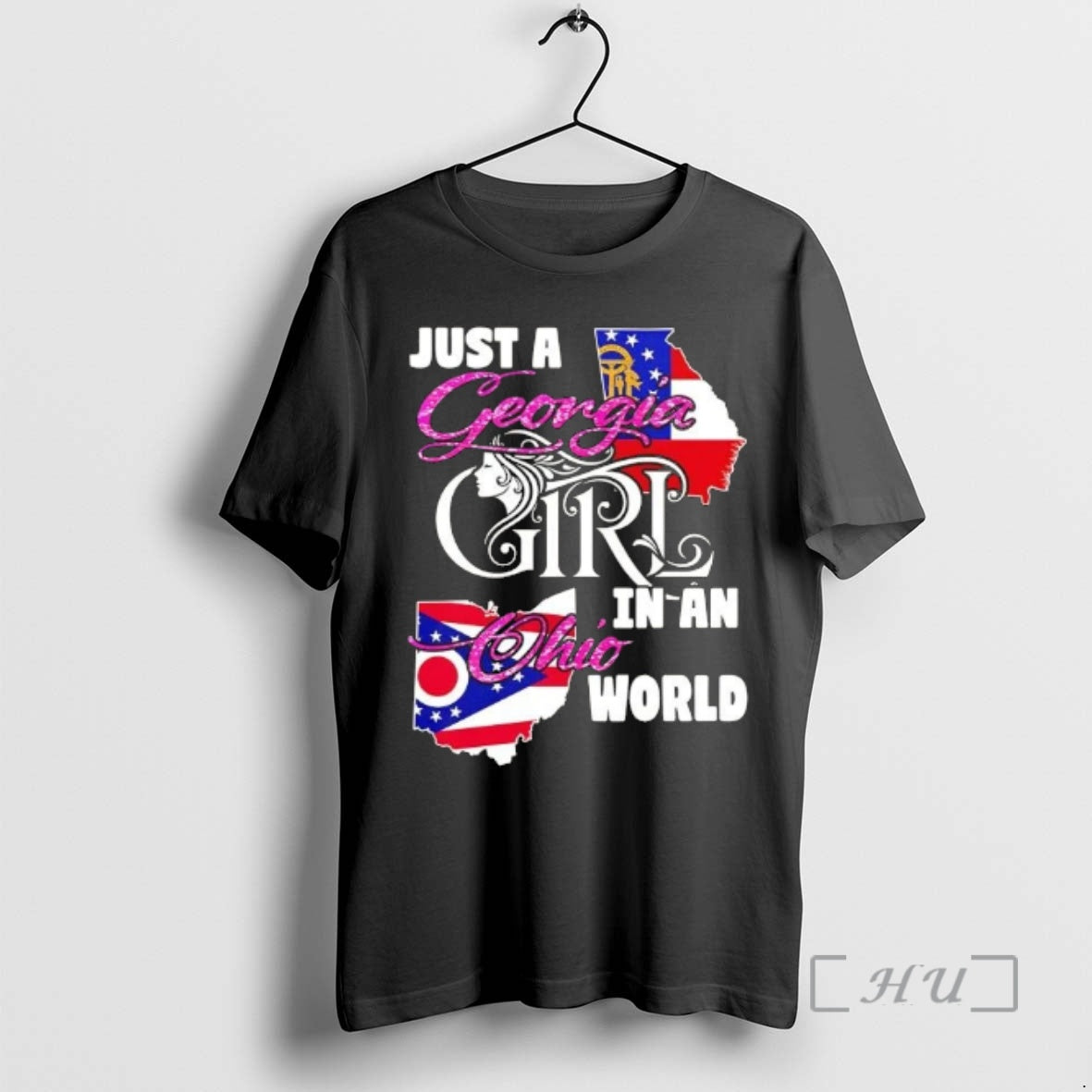 Officials Just A Georgia Girl In A Ohio World T-Shirts, Hoodie, Sweatshirt | PrintMintTees.com
