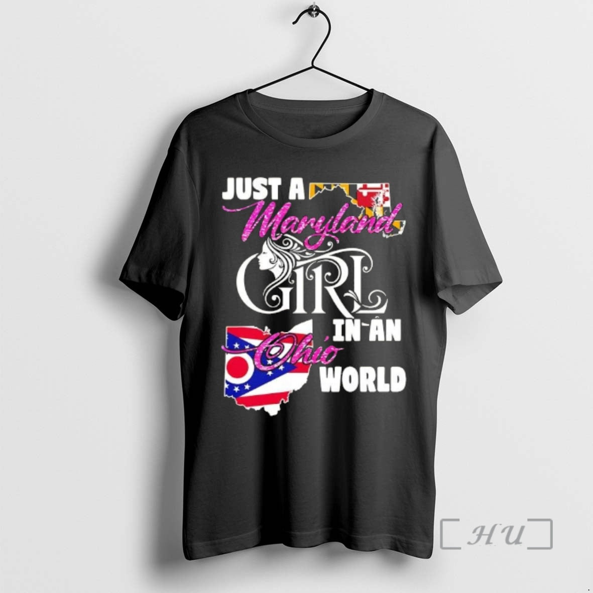Officials Just A Maryland Girl In A Ohio World T-Shirts, Hoodie, Sweatshirt | PrintMintTees.com