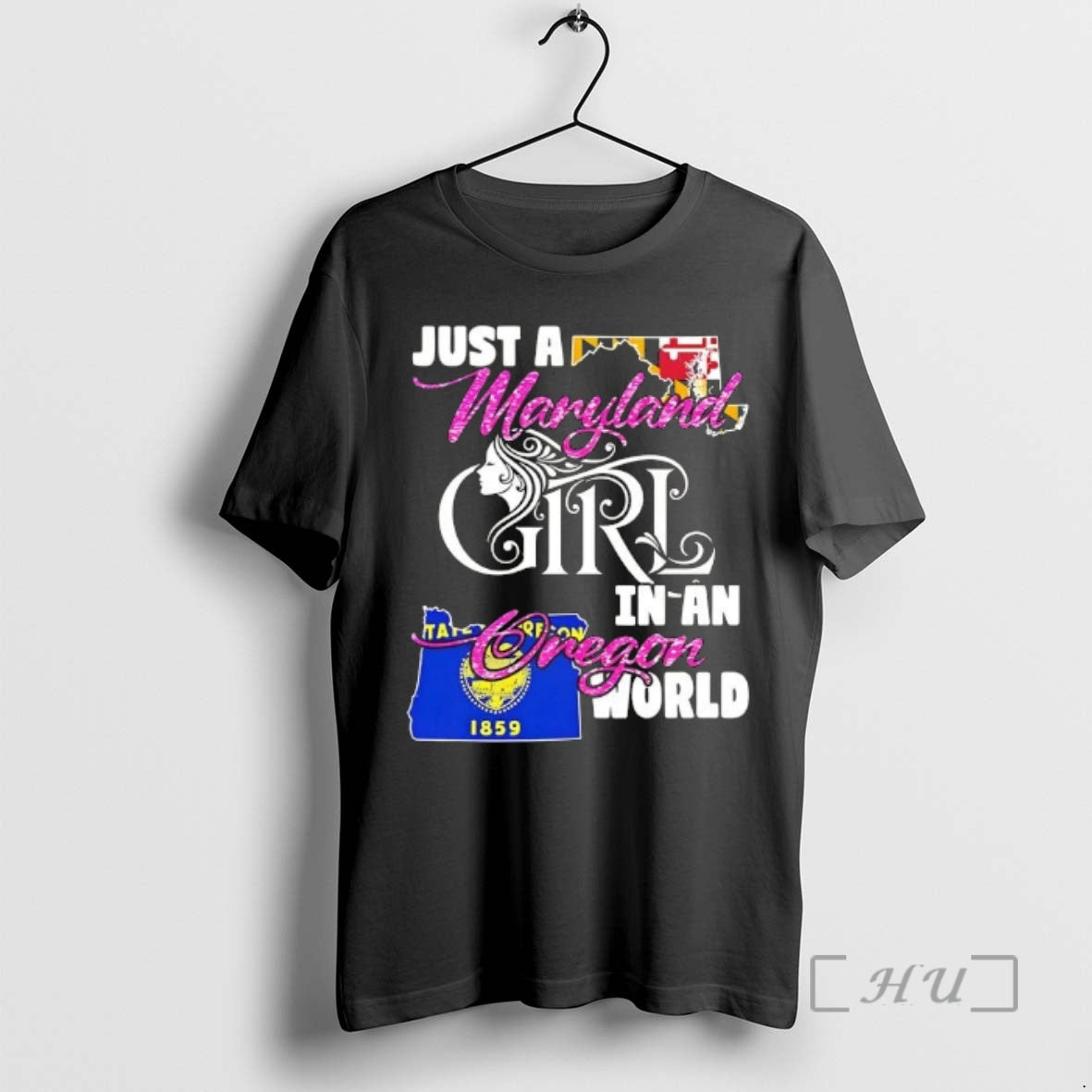 Officials Just A Maryland Girl In A Oregon World T-Shirts, Hoodie, Sweatshirt | PrintMintTees.com