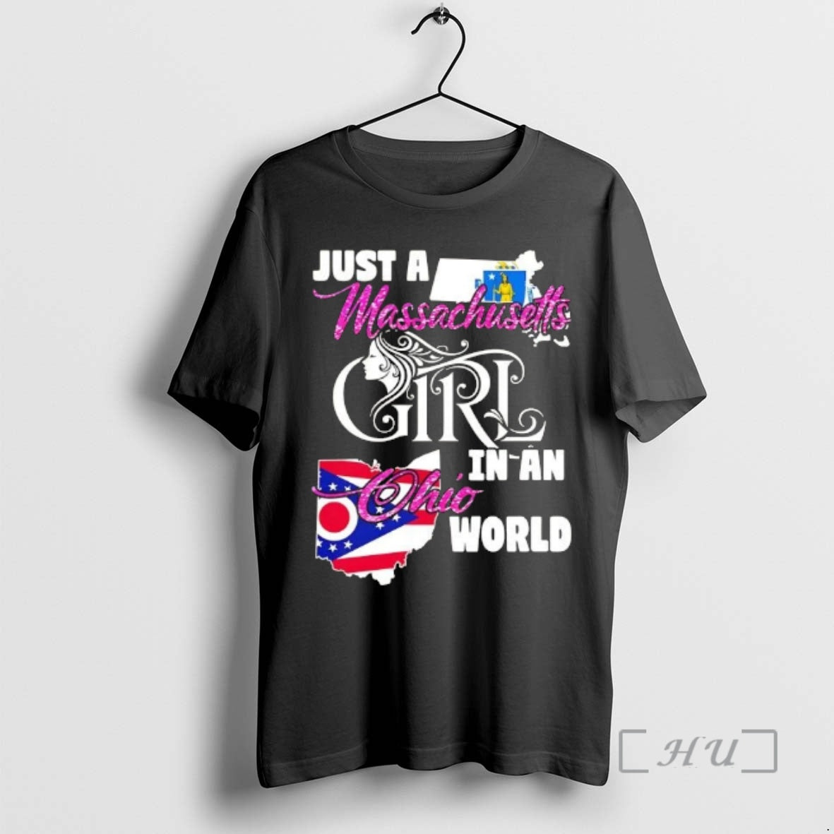Officials Just A Massachusetts Girl In A Ohio World T-Shirts, Hoodie, Sweatshirt | PrintMintTees.com