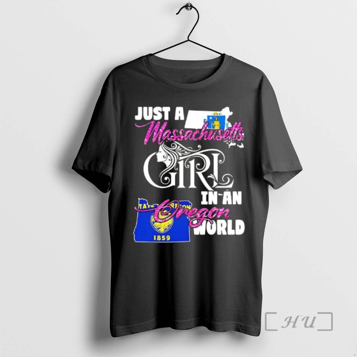 Officials Just A Massachusetts Girl In A Oregon World T-Shirts, Hoodie, Sweatshirt | PrintMintTees.com