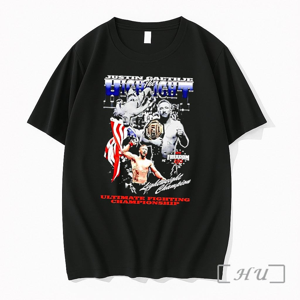 Officials Justin Gaethje Highlight The Fight Ufc Freedom 250 Lightweight Champion Black Premium T Shirts