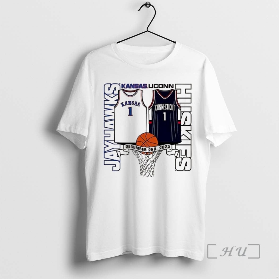 Officials Kansas Jayhawks Vs Uconn Huskies Jersey Number 1 2025 T-Shirts, Hoodie, Sweatshirt | PrintMintTees.com