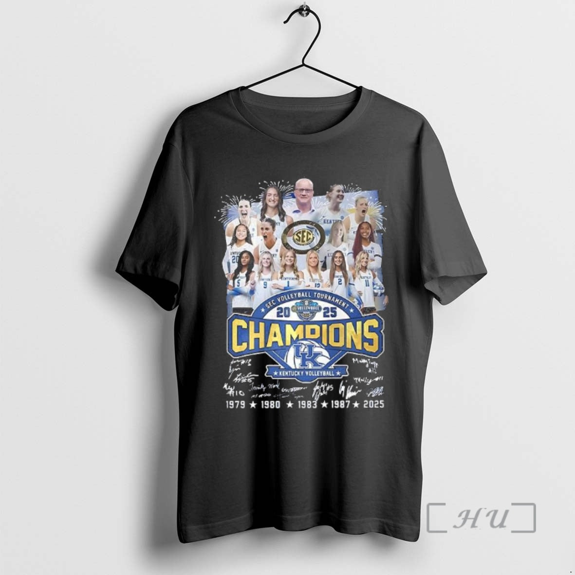 Officials Kentucky Wildcats Sec Womens Volleyball Champions 2025 Player Signature Celebration Premium T Shirts Sweater...